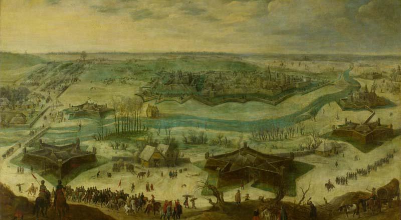 Peter Snayers A siege of a city, thought to be the siege of Gulik by the Spanish under the command of Hendrik van den Bergh, 5 September 1621-3 February 1622. oil painting image